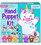 EZCRA Easy Unicorn Hand Puppet Making Kit for Kids Ages 5-8, Beginner DIY Felt Puppet Craft Set w...