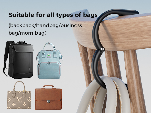 Bag hook desk black