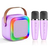 SECULEAD Mini Karaoke Machine for Kids Teen Adults, Kids Karaoke Machine with 2 Wireless Micropho...