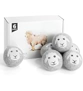 Wool Dryer Balls 6 Pack, Natural Fabric Softener, Dryer Balls Laundry Reusable, Reduces Clothing ...