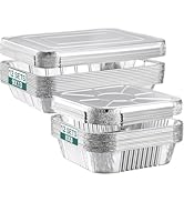 NEEBAKE 24 Pack Disposable Aluminum Pans with Lids Combo Set- 12 Large 9x13 Foil Pans Half Size &...