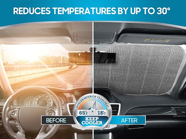 BDK Front Windshield Shade-Accordion Folding Auto Sunshade for Car Truck SUV