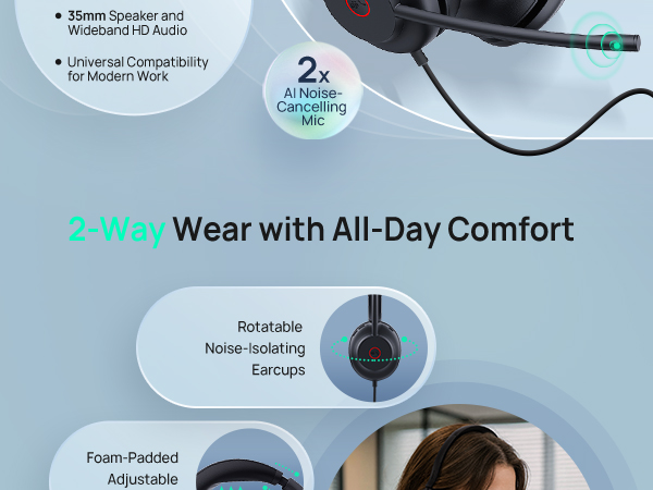 usb headset with microphone for pc