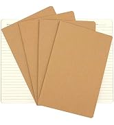 Teskyer 4 Pack Travel Journal, Lined Page Notebook Journals for Travelers - Kraft Brown Soft Cove...