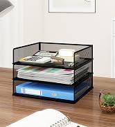 Natwind 4 Tier Stackable Paper Trays for Letter Documents, Desktop File Organizers for Office Sup...
