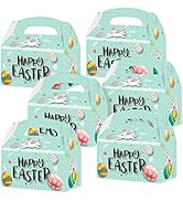 ArtCreativity Easter Treat Bags, 12 Pieces Easter Bags for Goodies, Cute Easter Bunny Cardboard w...