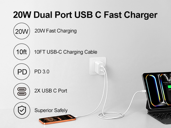 10ft iPhone Charger