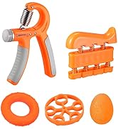 uxcell Hand Grip Strengthener Kit, Adjustable Hand Gripper Finger Exerciser Finger Stretcher Grip...