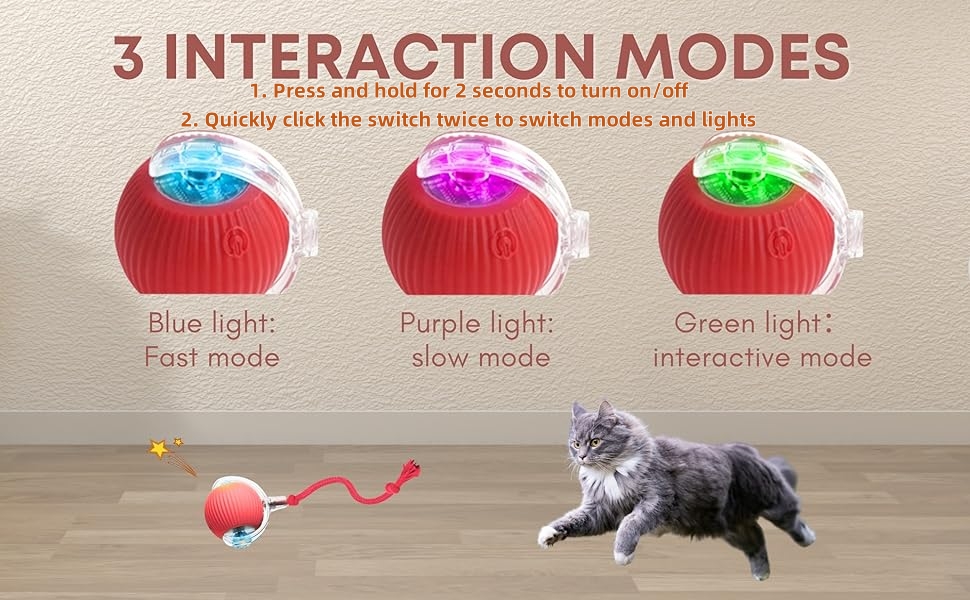 Electric Cat Toy Ball & Dog Toy Ball for Bored Indoor Adult Pets