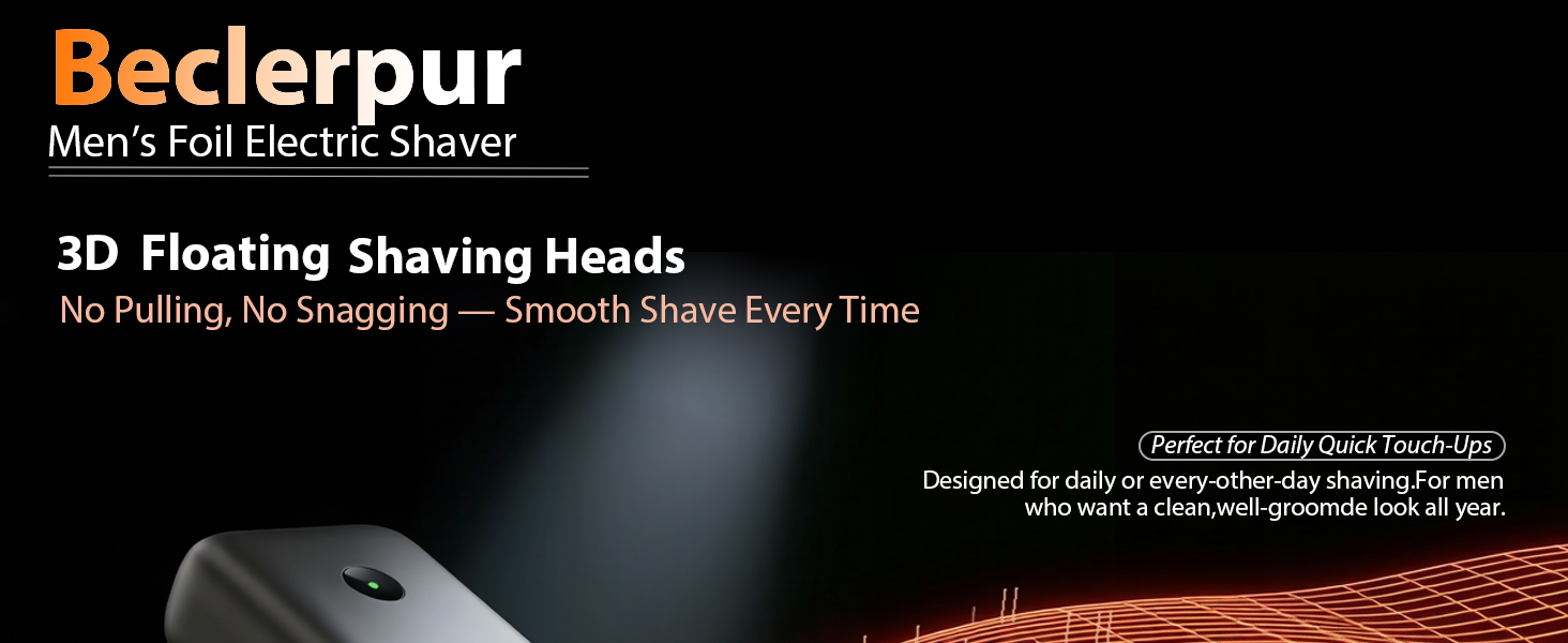 Men's foil electric shaver-3D floating shaving heads,no pulling,no snagging