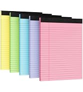 5pcs Legal Pads 8.5 x 11, Notepads 8.5 x 11 Inch,30 Sheets/Pack, Color Note Pads Clear Print Writ...