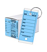 Donkey Key Tags, Laminated Self-Protecting (250 Tags per Box with Metal Rings) (Blue)