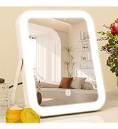 ROLOVE 8x10 Inch Lighted Vanity Mirror, 3-Color Dimmable LED Lighting & Touch Control, Portable M...