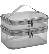WHHJM Mesh Makeup Bag,Cosmetic Bag,Small Travel Kit Storage Pouch Clear Portable Toiletry Bags Se...