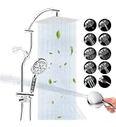 Hibbent 10'' All Metal Showerhead Combo & 10 Mode Filtered Handheld, Chrome