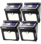 ZOOKKI Solar Outdoor Lights -120° Illumination Solar Motion Sensor Lights Outdoor - IP65 Waterpro...
