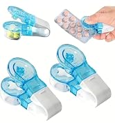 2 Pcs Blue Portable Pill Taker Remover, Pill Remover, Blister Pack Opener Popper Assistance No Co...