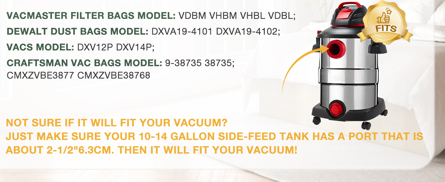 Wet Dry Vacuum Bags for Shop Vac Bags 10-14 Gallon