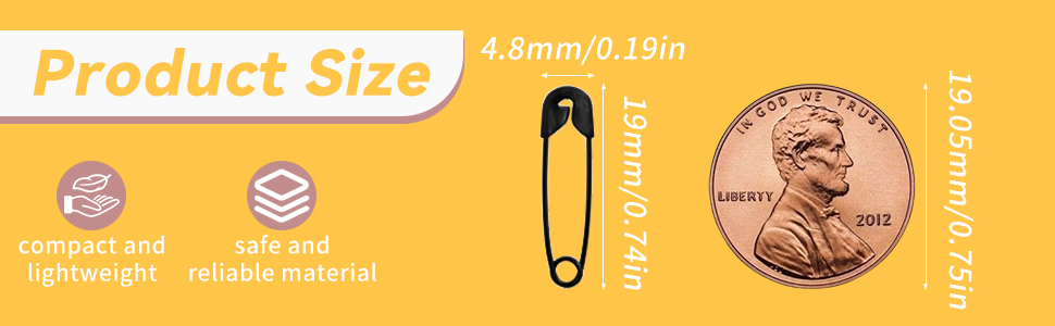 small black safety pins