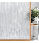 VELIMAX Frosted Window Privacy Film Non Adhesive Window Cling Removable Glass Covering Clear Wate...