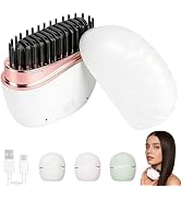 Mini Straightener, New Cordless Rechargeable Portable Hair Straightener Brush, 3-Speed Temperatur...