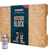 Bamboo Cutting Board, 15.7 x 10.2 Inch (ExtraThick 1.7") Hardwood Butcher Block, Charcuterie Boar...