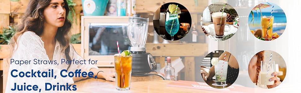 Paper Straws for Cocktail Coffee Juice Drinks