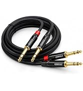 KOOKFJLLZ Speakers Cable, 6 Foot Balanced TRS 1/4”, 2 Pack