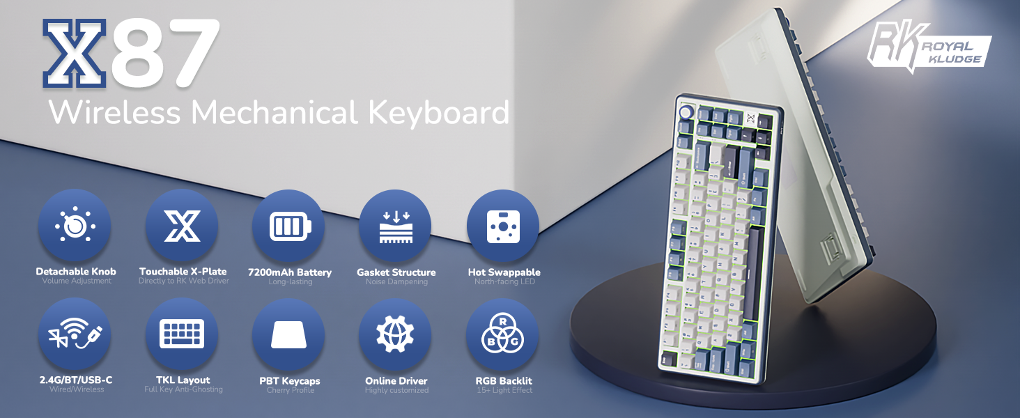 X87 Blue wireless mechanical keyboard