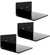 evron Acrylic Floating Shelves for Wall Decor (Black, S4.6 Z)