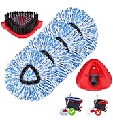Wa.IE Jiemi 4 Pack Spin Mop Replacements Heads, Microfiber, Compatible with Oceda RinseClean 2-Ta...