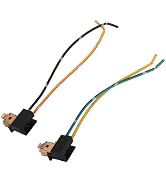 Yuecoom 2pcs H1 Connector, Headlight Wiring Harness, 12v-24v Fog Light Bulb Socket Harness, H1 Le...