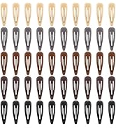 Neutral Shades Glossy Snap Hair Clips Set by FLAREANN – 50 PCS, 2 Inch Non-Slip Metal Barrettes i...