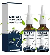 KLIFE 2Pcs Iodine Nasal Spray, Daily Nasal Cleanse & Care Mist, Iodine & Fulvic Acid Non-Medicate...
