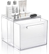 Disposable Facial Towel Storage Box Acrylic Towel Container Box Compatible with Clean Skin Club C...