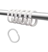Plastic Shower Curtain Hooks C Shape Shower Curtain Rings for Bathroom Shower Rod Window Curtains...