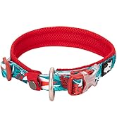 TRUE LOVE Floral Dog Collar Camouflage Adjustable Buckle Soft Padded Cotton Comfy Neck No Choke B...