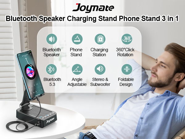 Phone stand with Bluetooth speaker