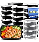 Eco Maicoco 38oz 10 Pack Disposable Food Leftover Containers with Lids, Meal Prep Containers Reus...