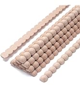 Beaded Wood Trim Molding Decorative, Bobbin Wood Moldings & Trims, 12 PCS 15.8 inch Long Wooden S...