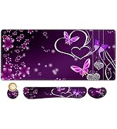 ARTSO Large Gaming Mouse Pad, Keyboard Wrist Rest Pad & Wrist Support Mousepad Set, Stitched Edge...
