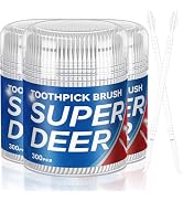 Super Deer 300Count Brushpicks Interdental Toothpicks,Soft Bristle Dental Floss Picks Toothpicks,...