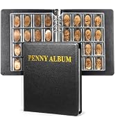 Pressed Penny Holder, Pressed Penny Book Hold 190 Coins, Penny Collection Album with Sleeves, Black