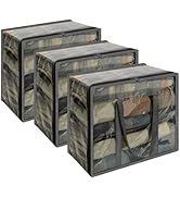 Vieshful 40L Grey Clear Clothes Storage Bag with Zipper 3 Pack Colorful Clothes Organizer Vinyl S...