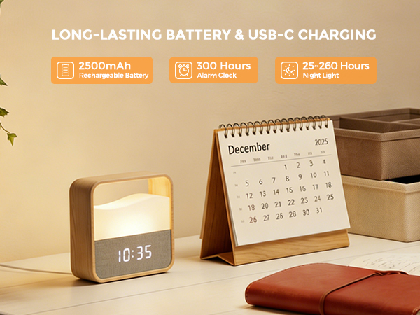Long lasting battery and usb c charging