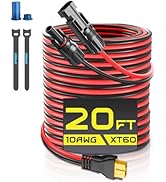 Gibbab Solar Connector to XT60 Charge Extension Cable, 10AWG 20FT XT60 Adapter Cable to Solar Pan...
