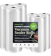 Vacuum Sealer Bags For Food: 6 Pack 3 Rolls 11" x 20' + 3 Rolls 8" x 20' - Commercial Grade BPA F...