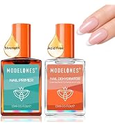 modelones Nail Strengthener Dehydrator and Primer Set 15 ML Nail Prep Kit 2 Pcs Acid Free HEMA Fr...