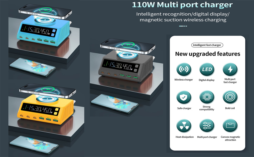 Wireless fast charging charger-Black