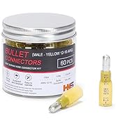 HKS 60 PCS Heat Shrink Male Bullet Connector - Yellow 16-14 AWG - Electrical Wire Connectors Kit ...